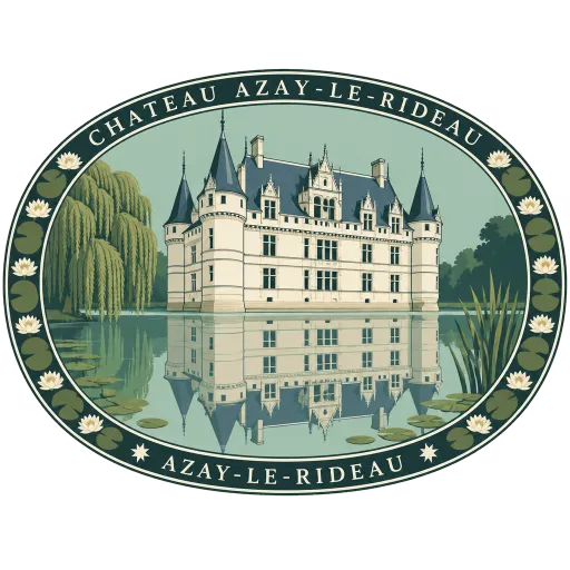 Château d'Azay-le-Rideau travel stamp