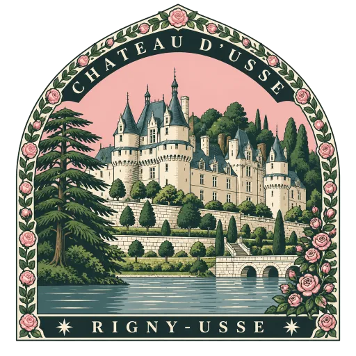 Château d'Ussé travel stamp