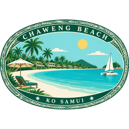 Chaweng Beach travel stamp