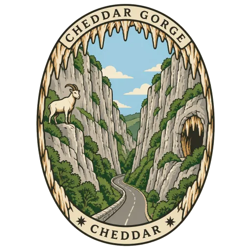 Cheddar Gorge travel stamp