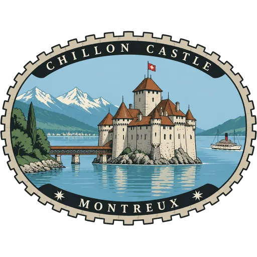 Chillon Castle travel stamp