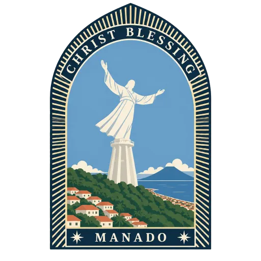 Christ Blessing travel stamp