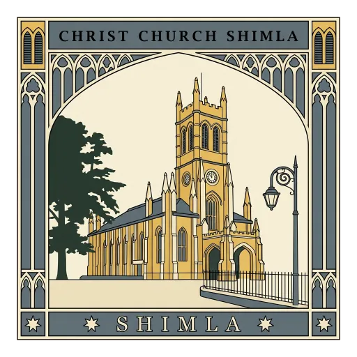 Christ Church Shimla travel stamp