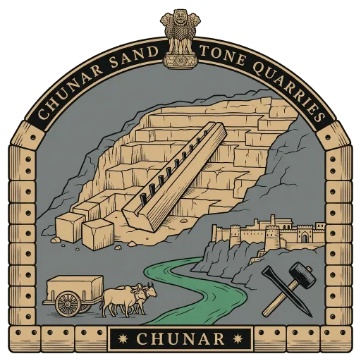 Chunar Sandstone Quarries travel stamp