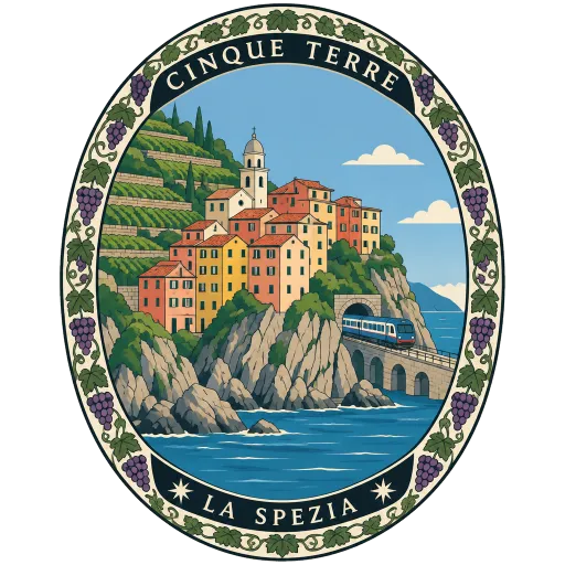 Cinque Terre travel stamp