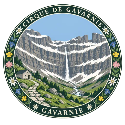Cirque de Gavarnie travel stamp