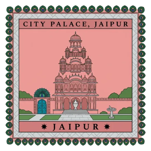 City Palace, Jaipur travel stamp