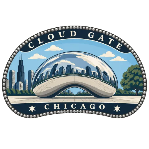 Cloud Gate travel stamp