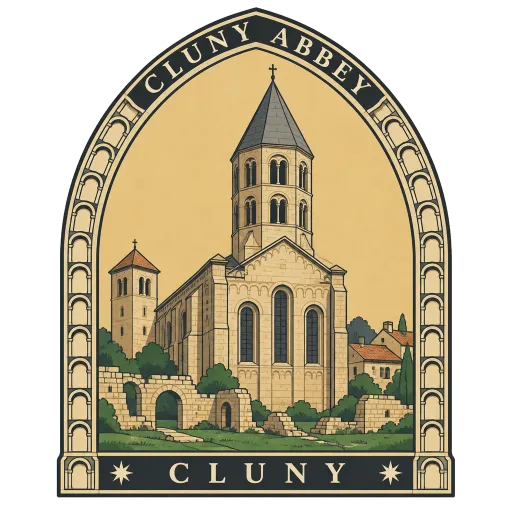Cluny Abbey travel stamp