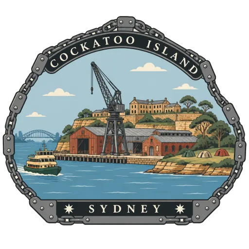 Cockatoo Island travel stamp
