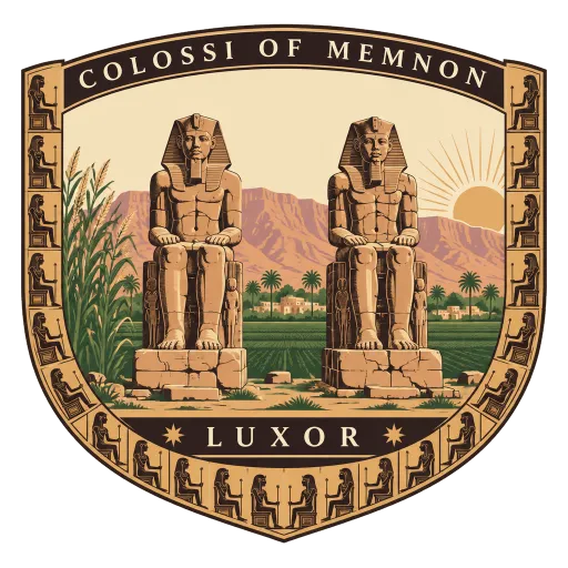 Colossi of Memnon travel stamp