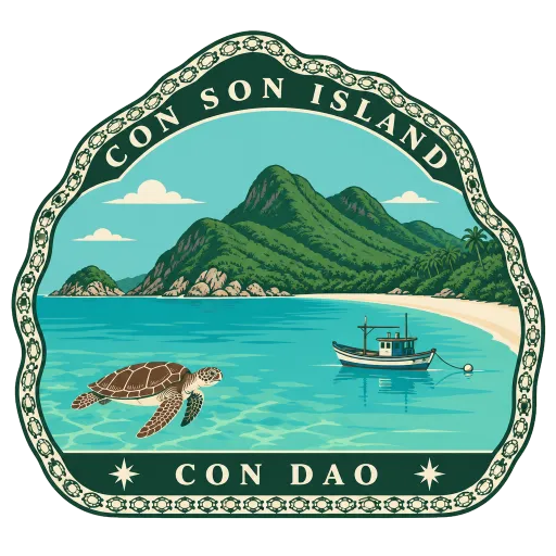 Con Son Island travel stamp