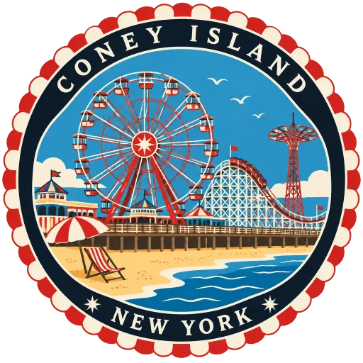 Coney Island travel stamp