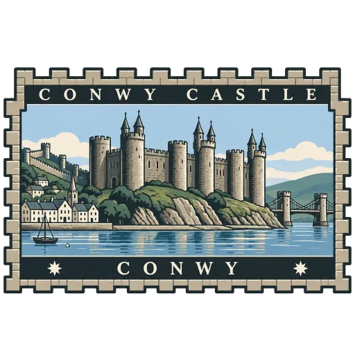 Conwy Castle travel stamp