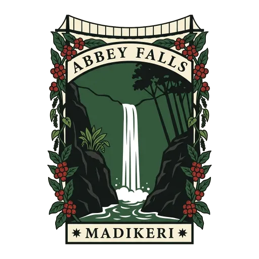 Abbey Falls travel stamp