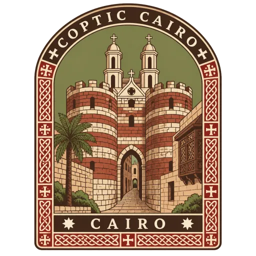 Coptic Cairo travel stamp