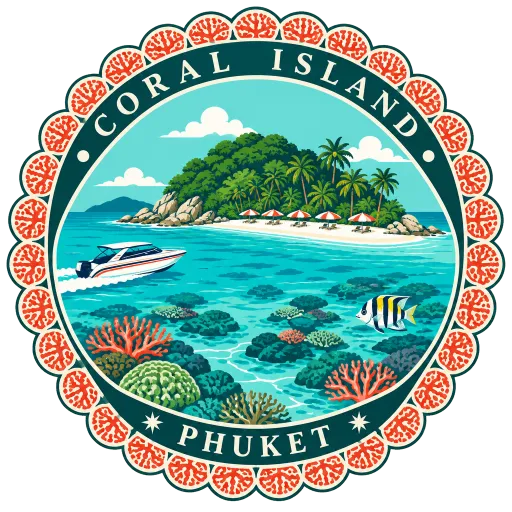 Coral Island travel stamp