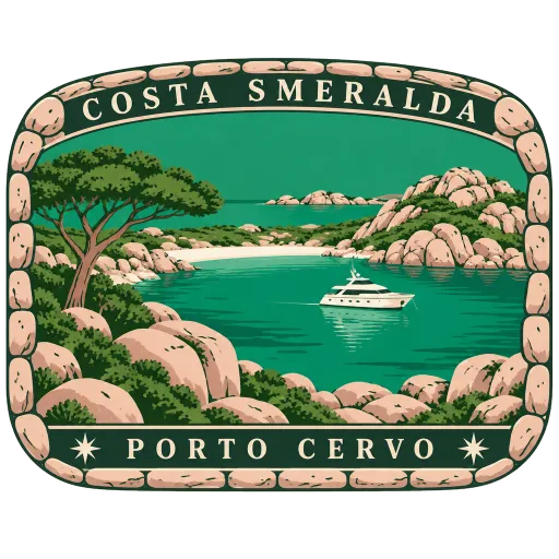 Costa Smeralda travel stamp