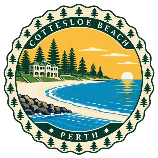 Cottesloe Beach travel stamp
