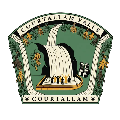 Courtallam Falls travel stamp