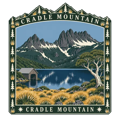 Cradle Mountain travel stamp