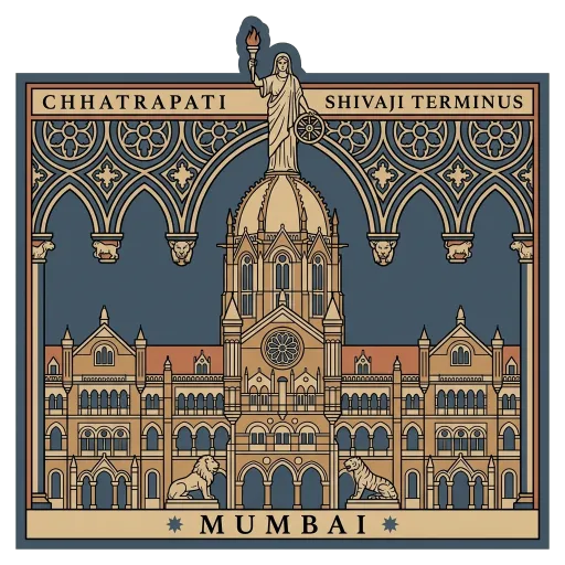 Chhatrapati Shivaji Terminus travel stamp