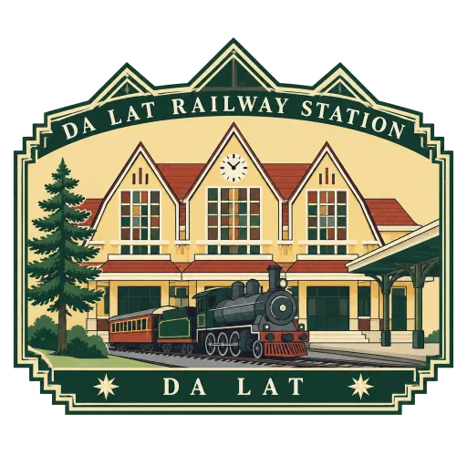 Da Lat Railway Station travel stamp