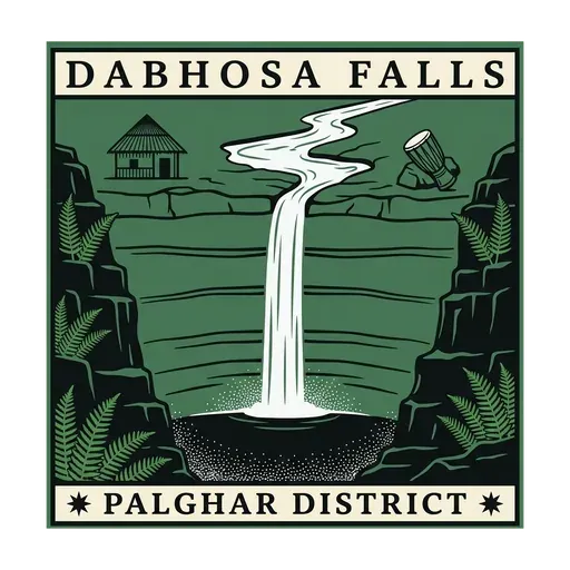 Dabhosa Falls travel stamp