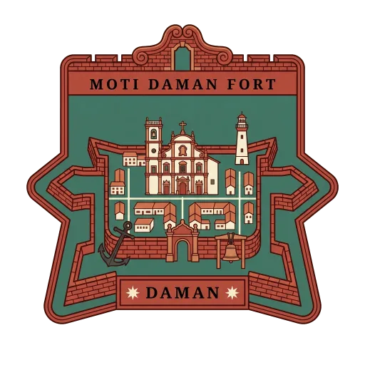 Moti Daman Fort travel stamp