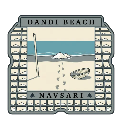 Dandi Beach travel stamp