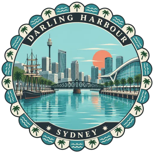 Darling Harbour travel stamp