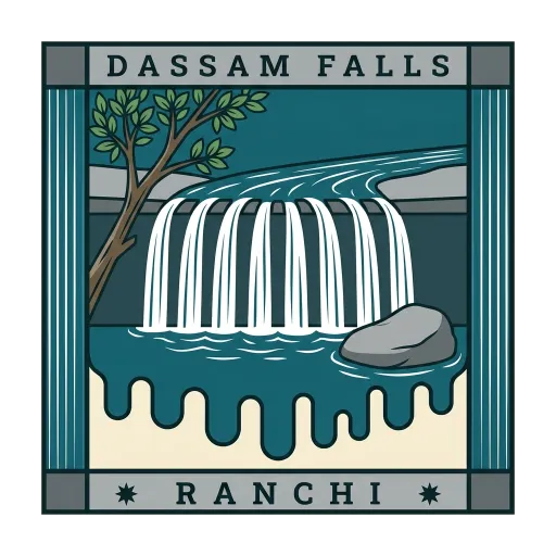 Dassam Falls travel stamp