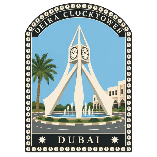 Deira Clocktower travel stamp