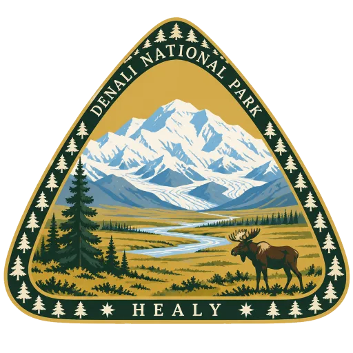 Denali National Park travel stamp