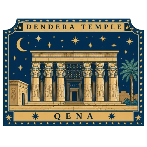 Dendera Temple travel stamp