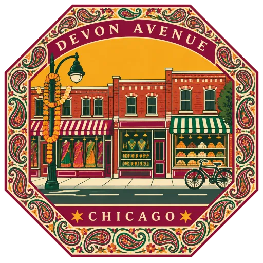 Devon Avenue travel stamp