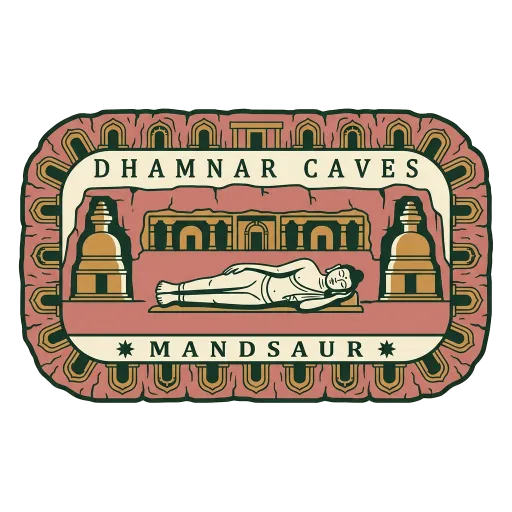 Dhamnar Caves travel stamp