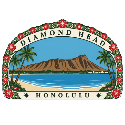 Diamond Head travel stamp