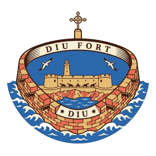 Diu Fort travel stamp