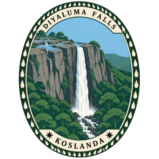 Diyaluma Falls travel stamp