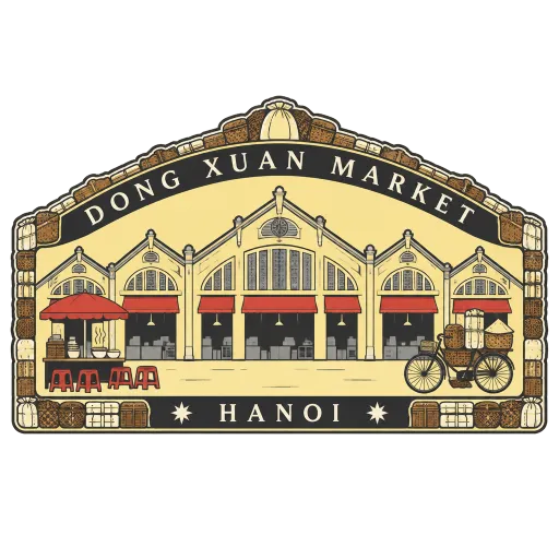 Dong Xuan Market travel stamp