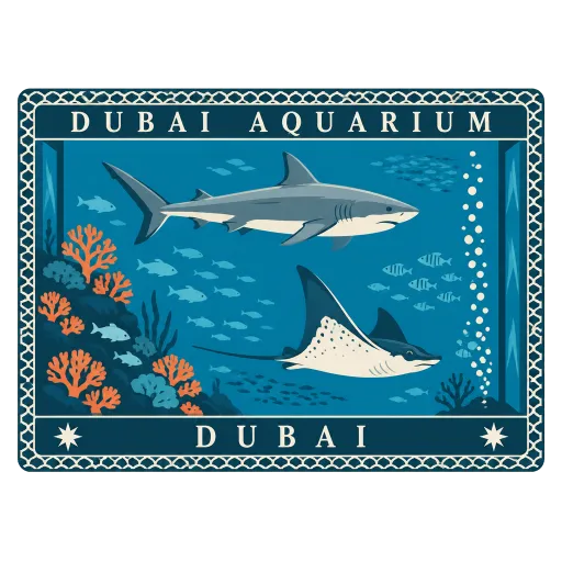Dubai Aquarium and Underwater Zoo travel stamp