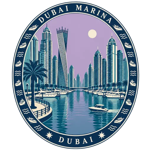 Dubai Marina travel stamp