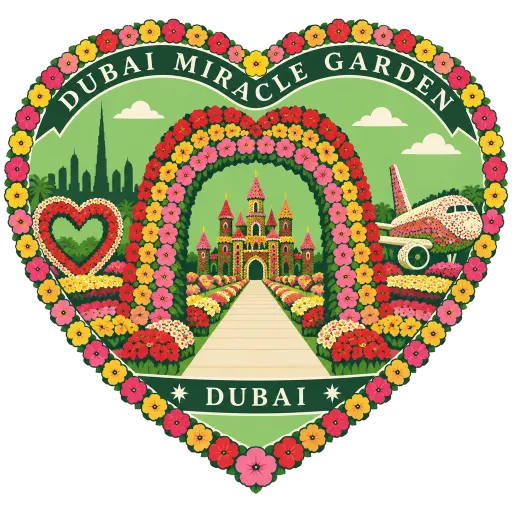 Dubai Miracle Garden travel stamp