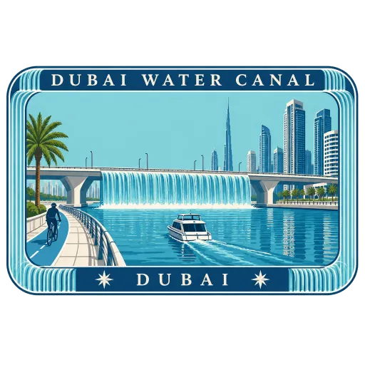 Dubai Water Canal travel stamp