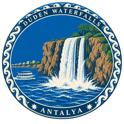 Düden Waterfalls travel stamp