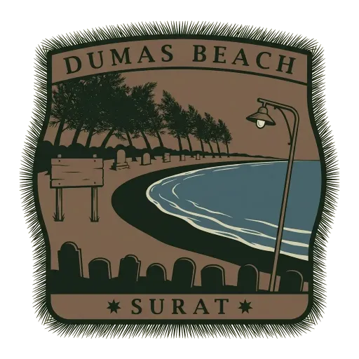 Dumas Beach travel stamp