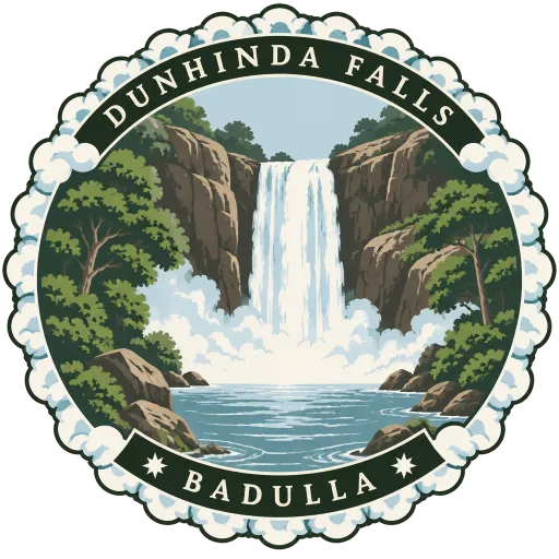Dunhinda Falls travel stamp