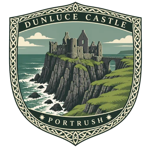 Dunluce Castle travel stamp
