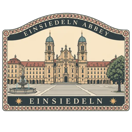 Einsiedeln Abbey travel stamp